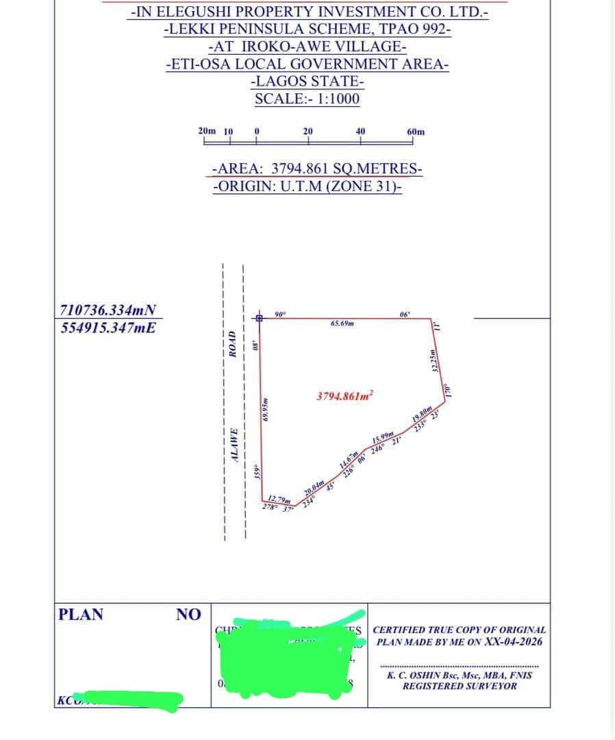 Joint Venture Land, 3,794sqm — Ilasan, Ikate, Lekki