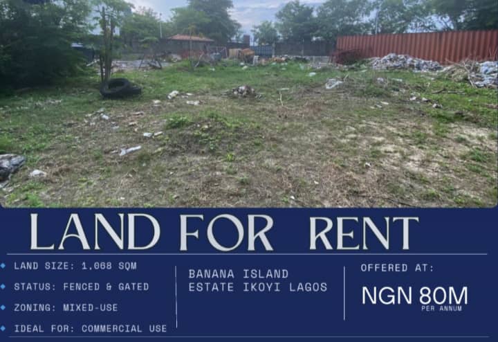Land for Rent in Banana Island Estate, Ikoyi, Lagos