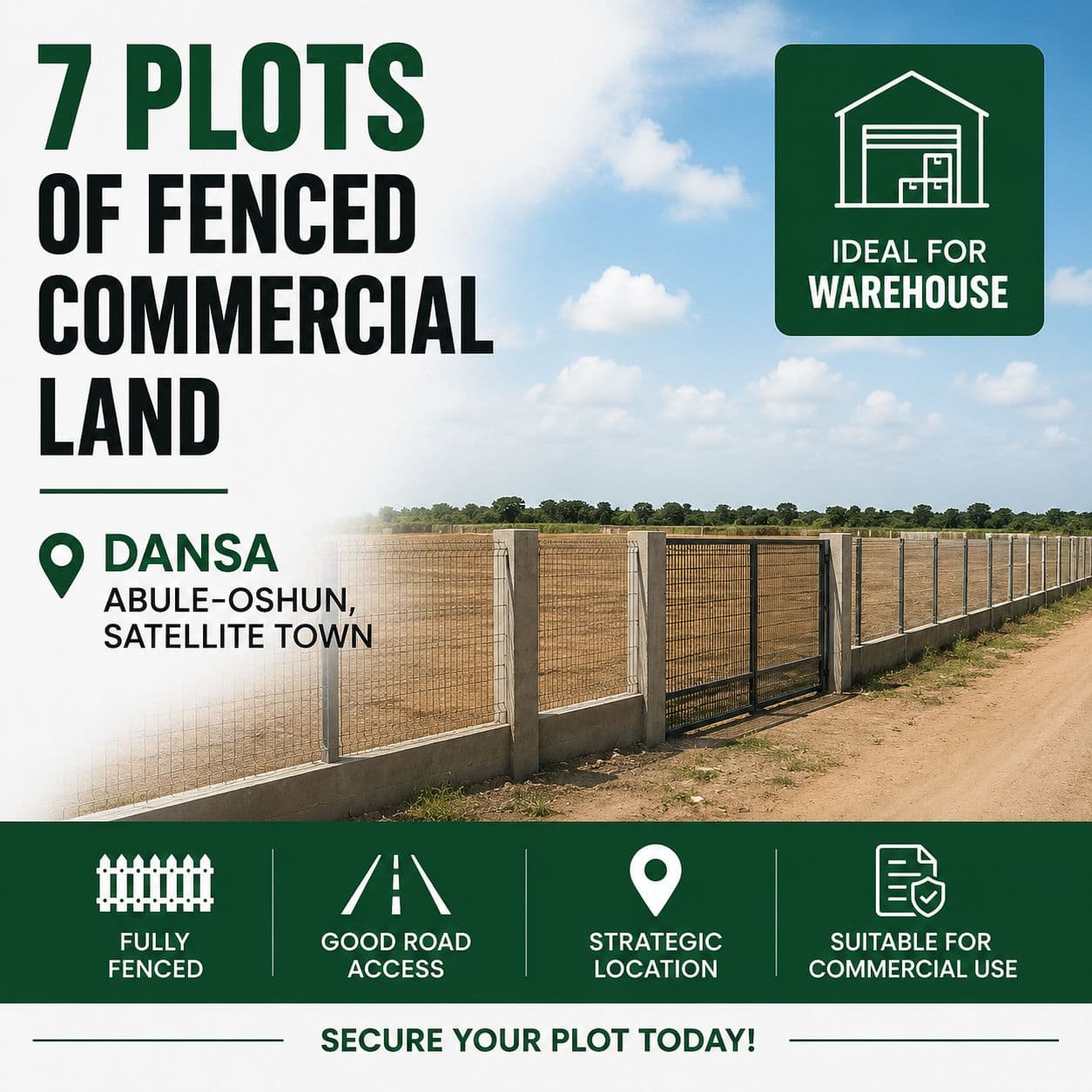 Commercial Land for Sale at Dansa, Abule-Oshun, Satellite Town, Lagos
