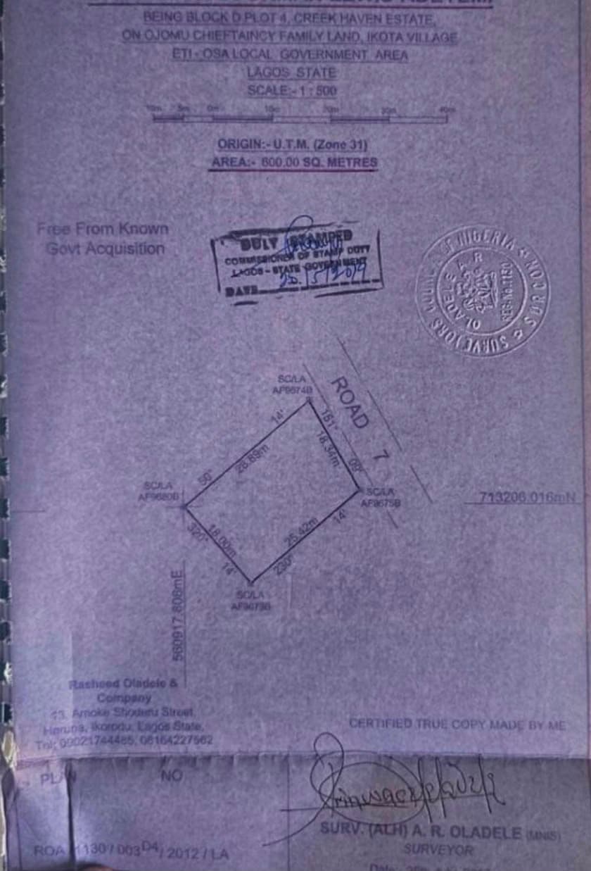 600sqm Land for Sale at Creek Haven Estate, VGC, Lagos