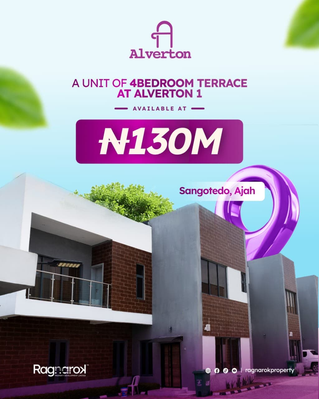 4 Bedroom Terrace Duplex with BQ for Sale at Sangotedo, Lagos