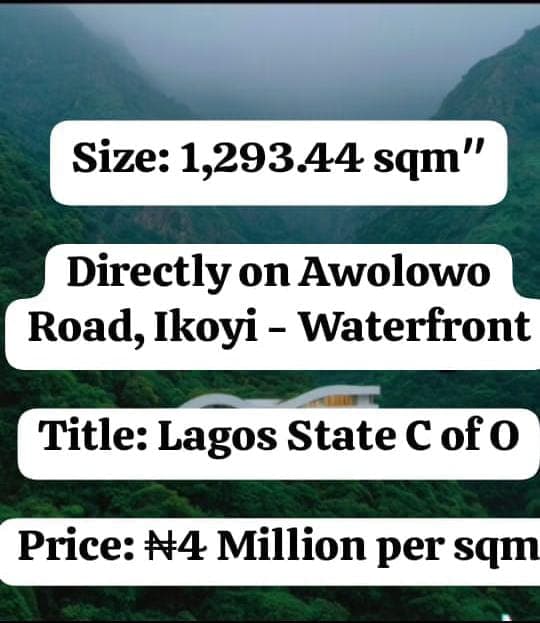 Waterfront Land for Sale on Awolowo Road, Ikoyi, Lagos