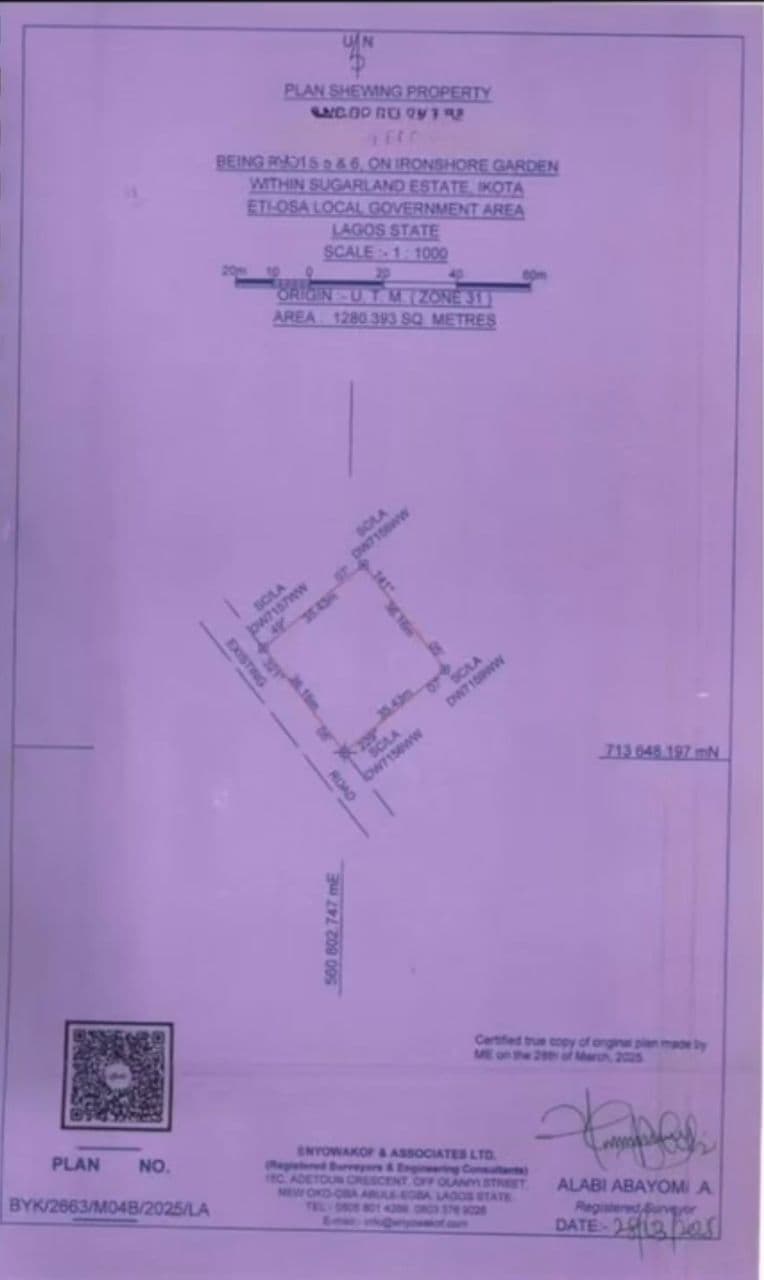 1,280 sqm Joint Venture Land at Ikota, Lagos
